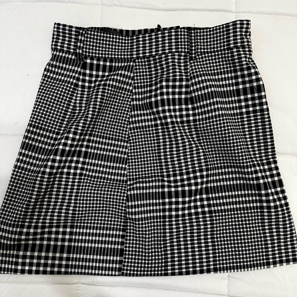 Plaid Black and White Skirt